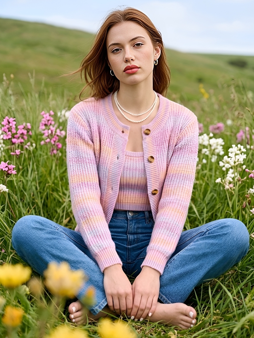 Mabelinda Pastel Striped Cardigan Set - Picture 5 of 11